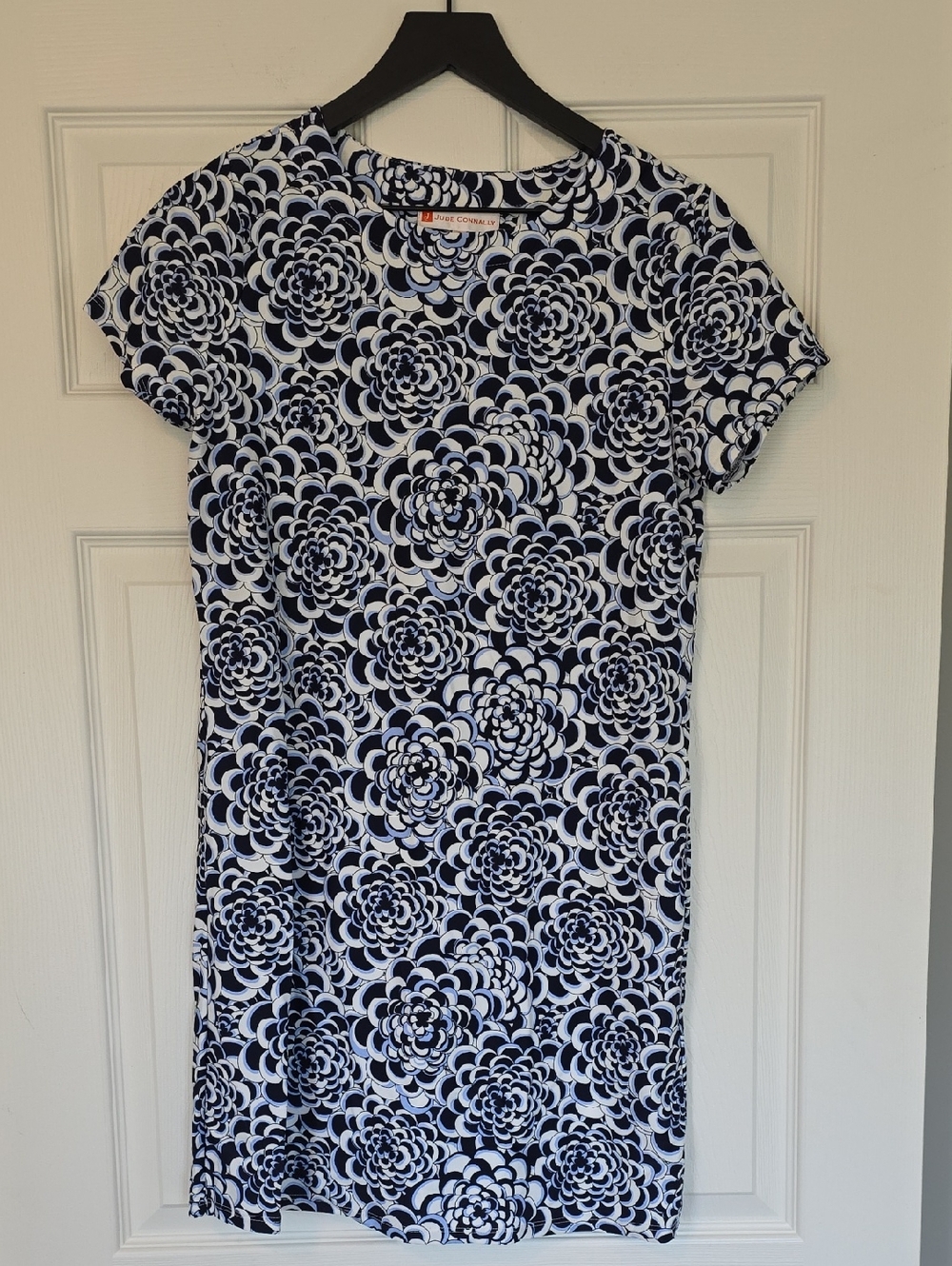 Jude Connally Navy and White Floral Shift Dress